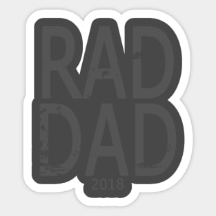 Distressed RAD DAD T-shirt, Father's Day Daddy Grandfather Funny Humor Gift Sticker